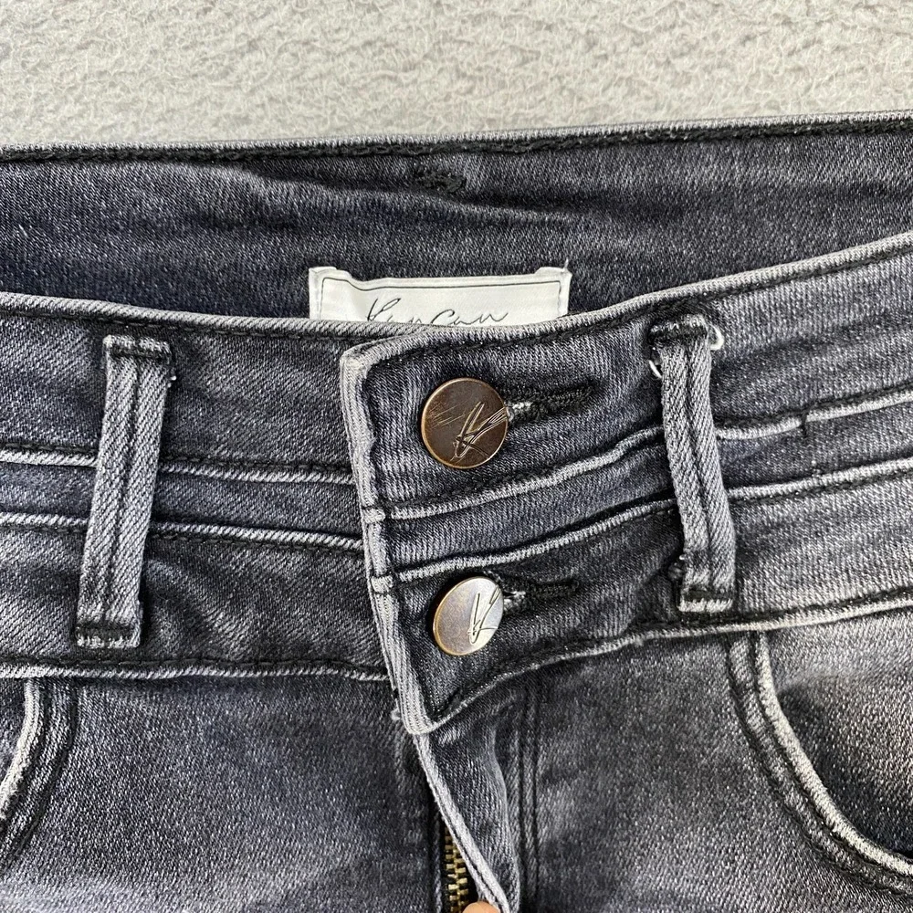 Kancan Denim Shorts Womens 0/25 Kurvy Ultra High Rise Stretchy Distressed Curvy - Picture 3 of 13